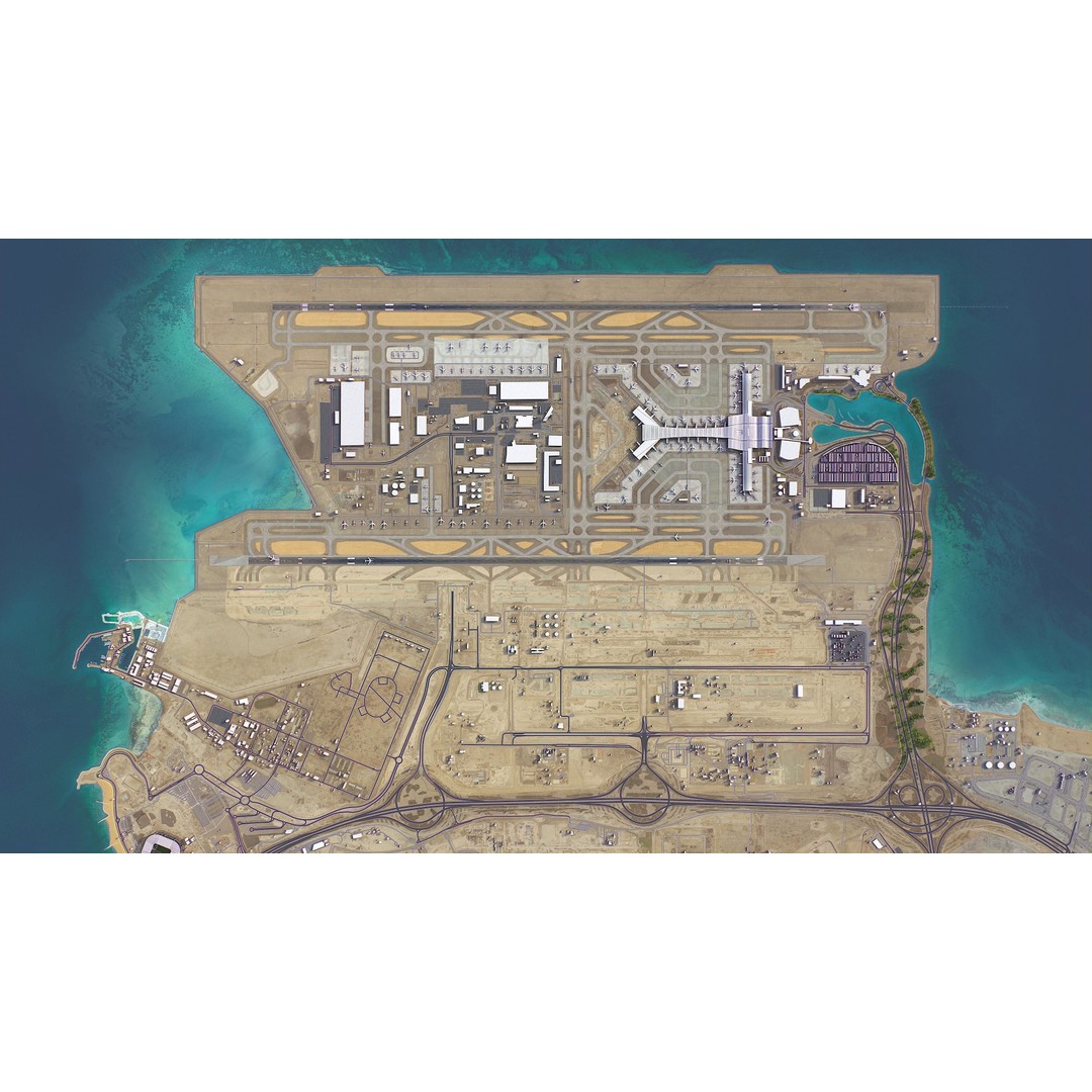 Qatar Cityscape 3D Model – Low Poly with High-Resolution Textures, FBX - View 30