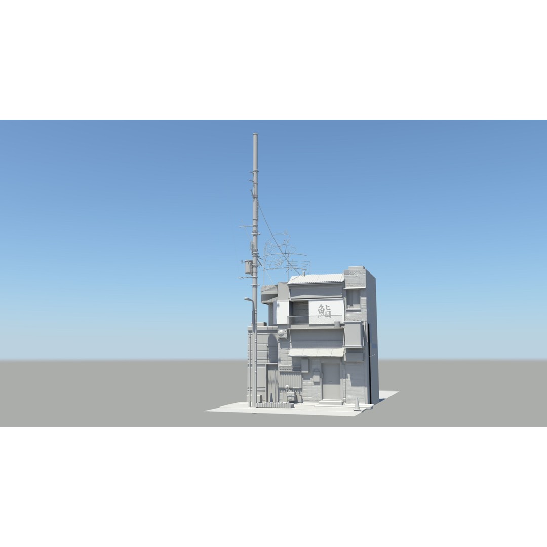 Japan Modern Street Scene 3D Model – Modular Buildings, FBX - View 10