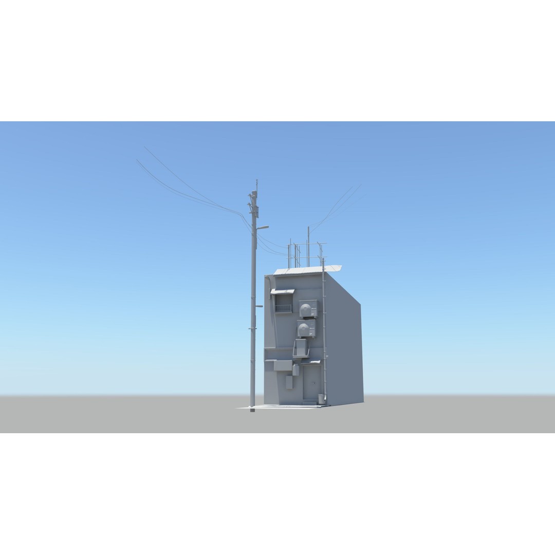 Japan Modern Street Scene 3D Model – Modular Buildings, FBX - View 11