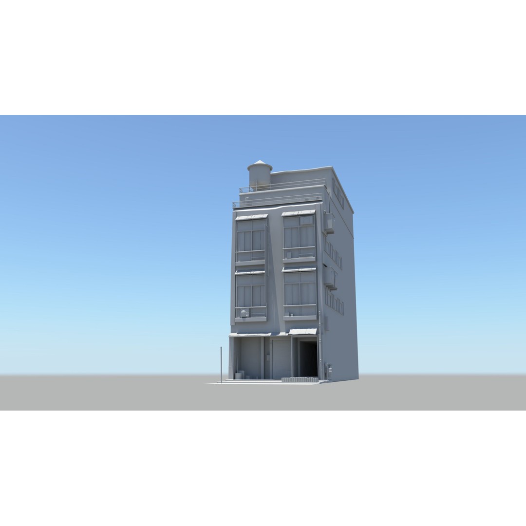 Japan Modern Street Scene 3D Model – Modular Buildings, FBX - View 13