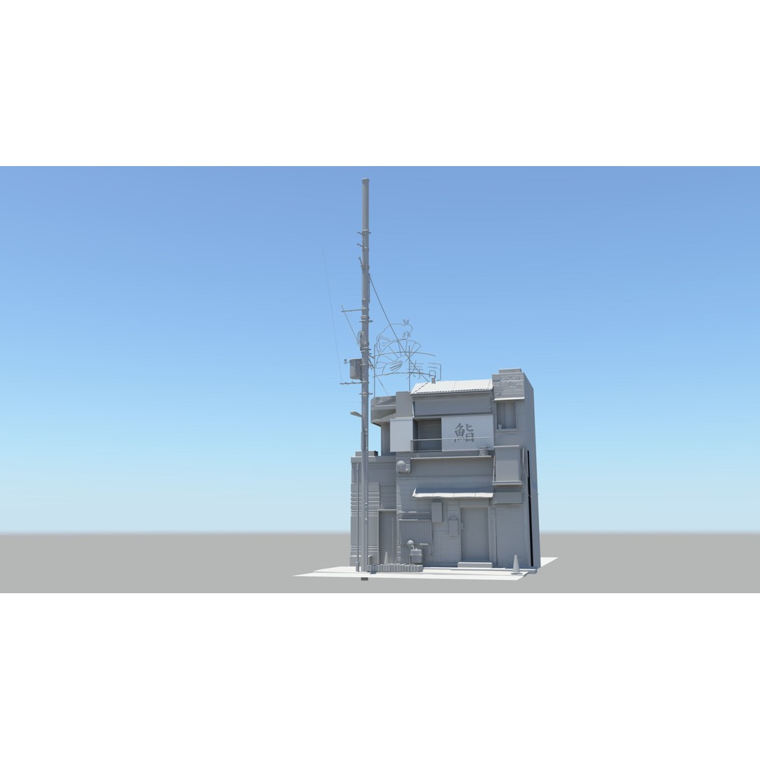 Japan Modern Street Scene 3D Model – Modular Buildings, FBX - View 14