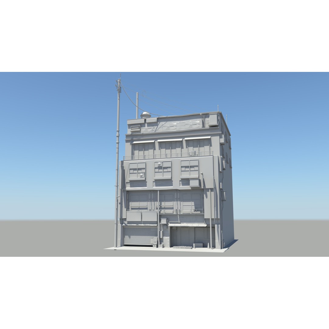 Japan Modern Street Scene 3D Model – Modular Buildings, FBX - View 15