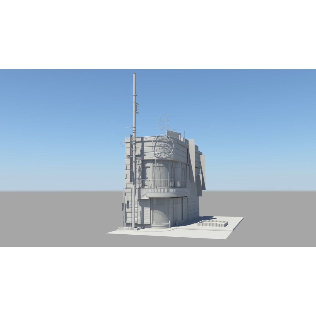 Japan Modern Street Scene 3D Model – Modular Buildings, FBX - View 18