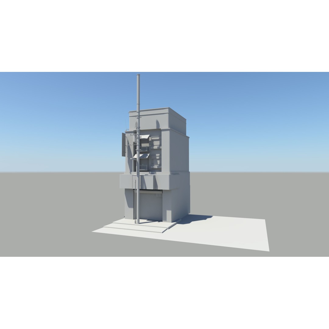 Japan Modern Street Scene 3D Model – Modular Buildings, FBX - View 19