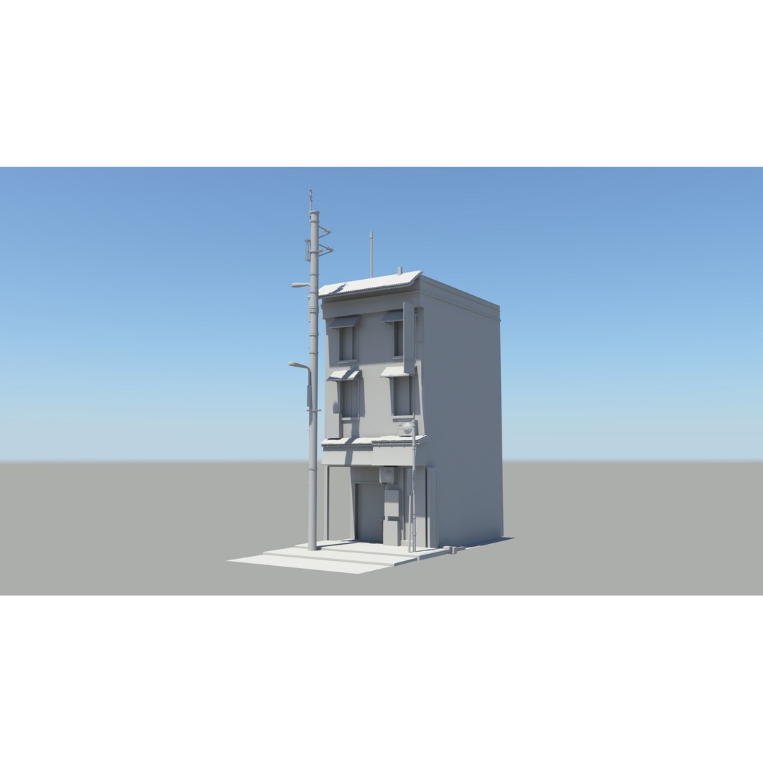 Japan Modern Street Scene 3D Model – Modular Buildings, FBX - View 21