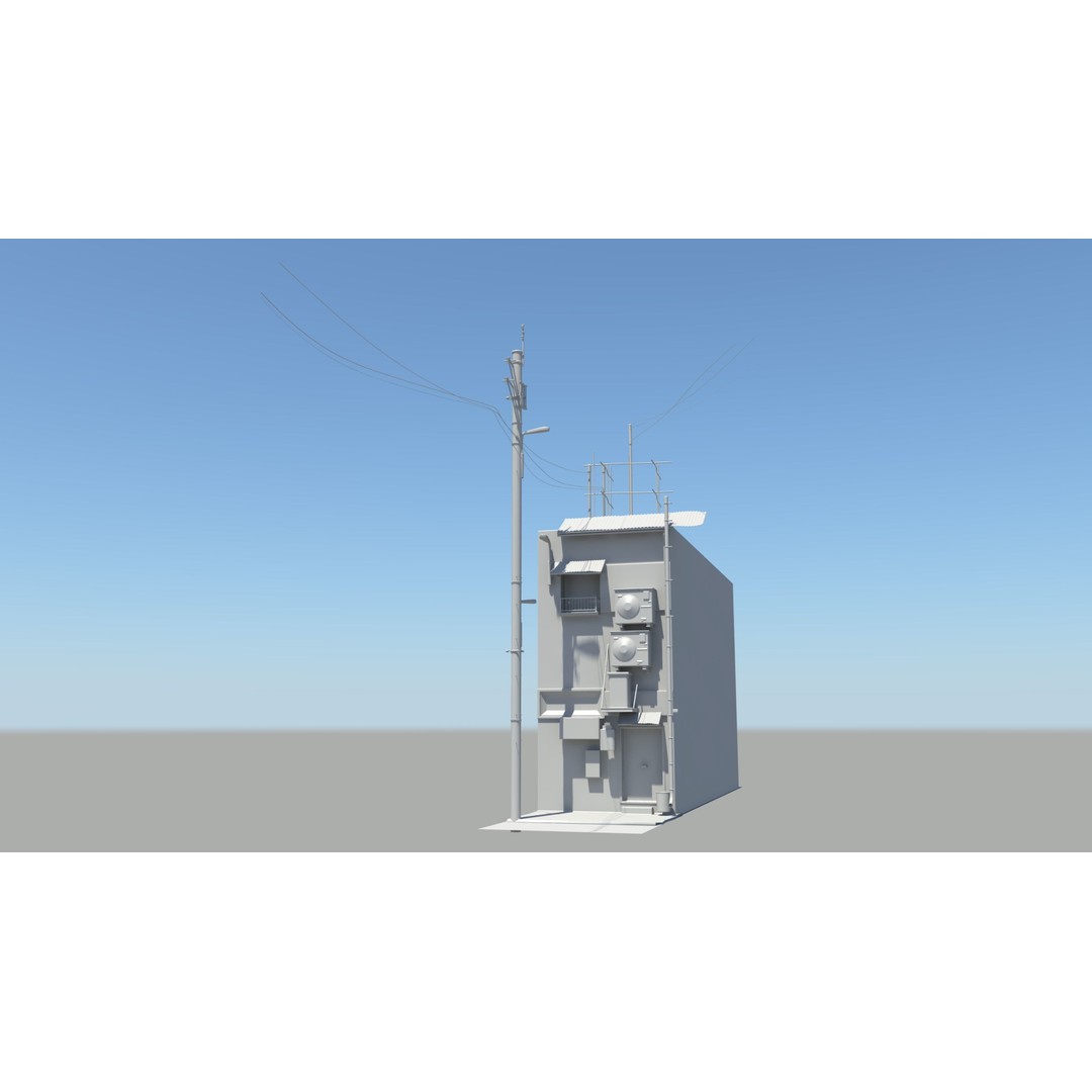 Japan Modern Street Scene 3D Model – Modular Buildings, FBX - View 22