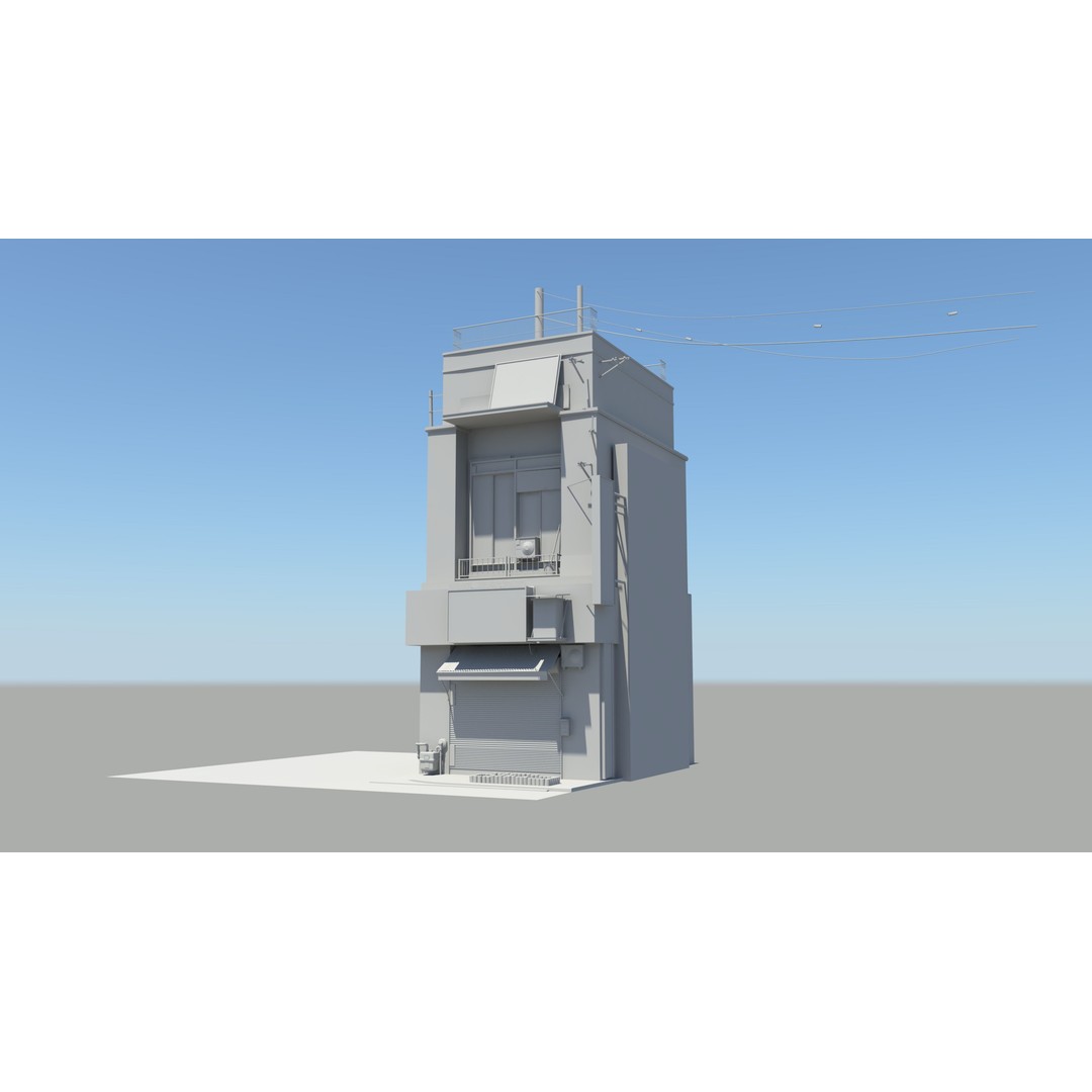 Japan Modern Street Scene 3D Model – Modular Buildings, FBX - View 23