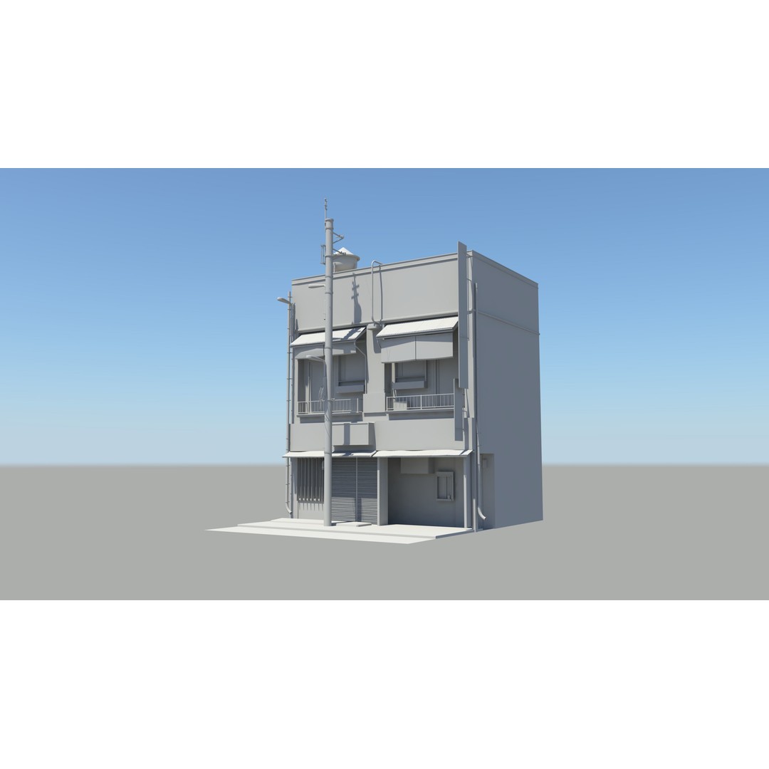 Japan Modern Street Scene 3D Model – Modular Buildings, FBX - View 24