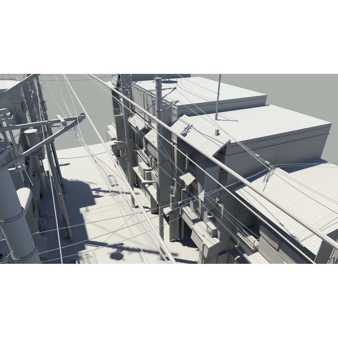 Japan Modern Street Scene 3D Model – Modular Buildings, FBX - View 8