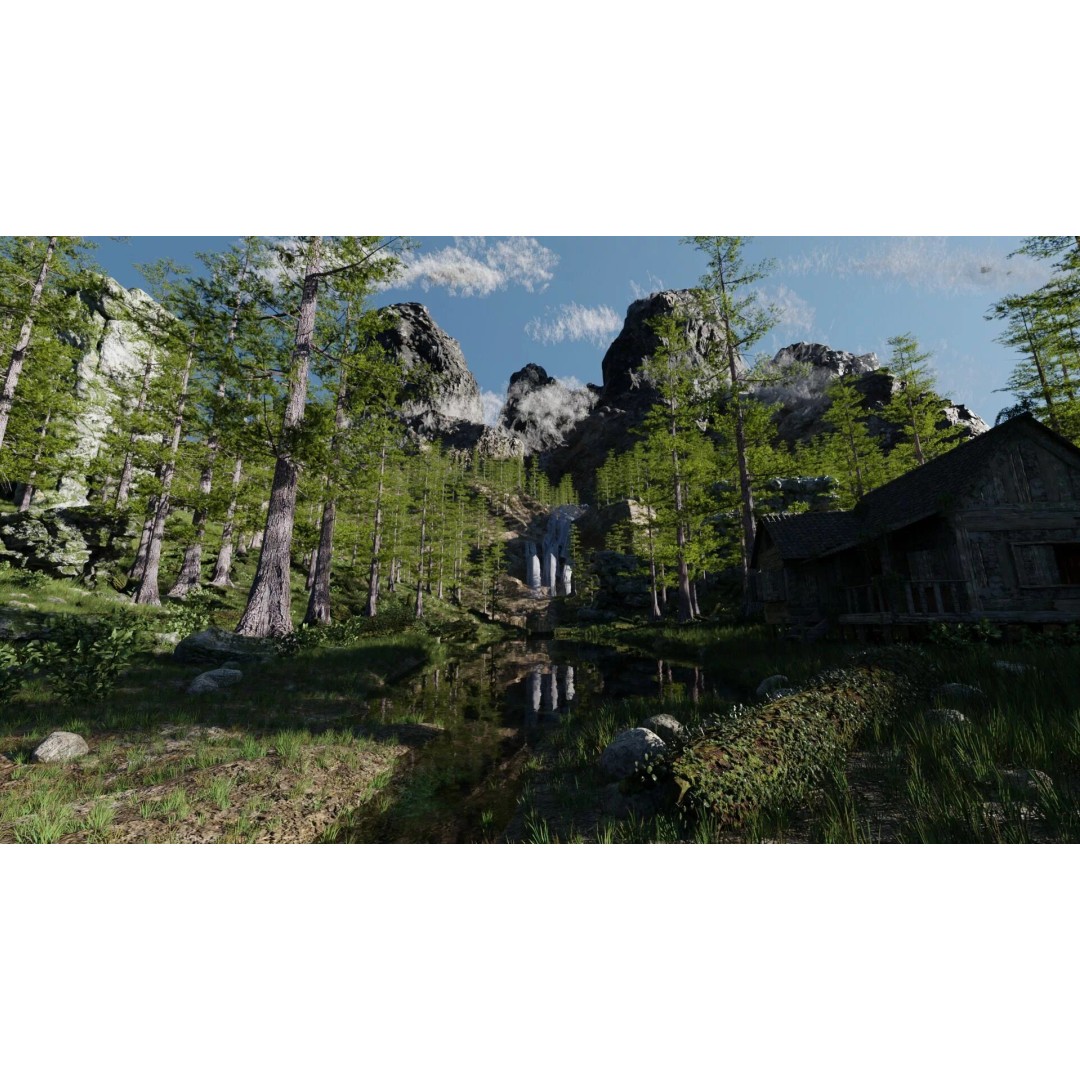 Old House 3D Model – Medieval Forest Scene, Blender - View 2