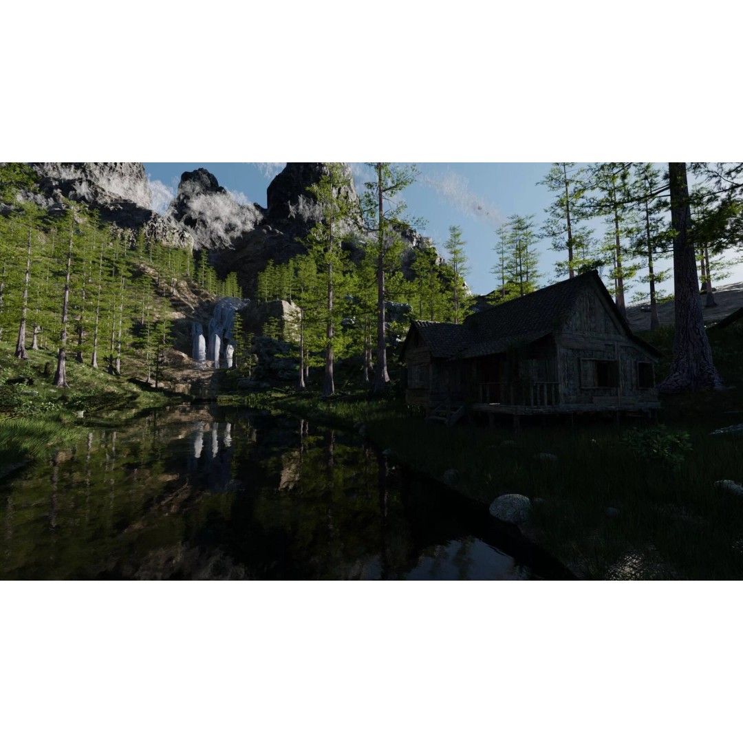 Old House 3D Model – Medieval Forest Scene, Blender - View 3