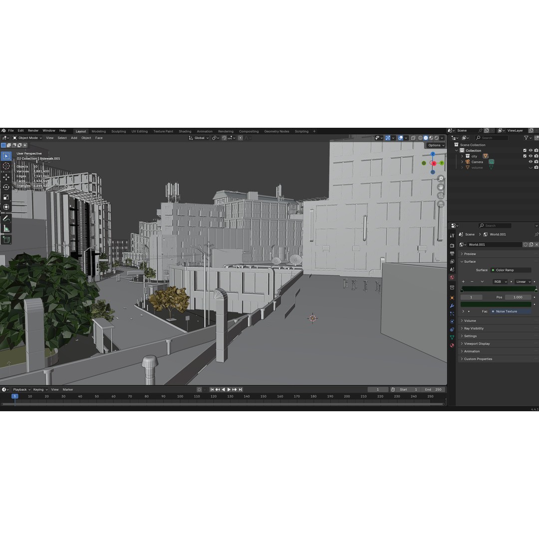 Realistic Urban City 3D Model – Morning Wet Street Scene, Blender & FBX - View 19