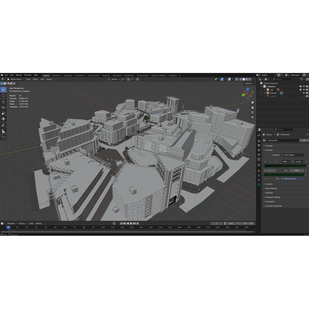 Realistic Urban City 3D Model – Morning Wet Street Scene, Blender & FBX - View 24