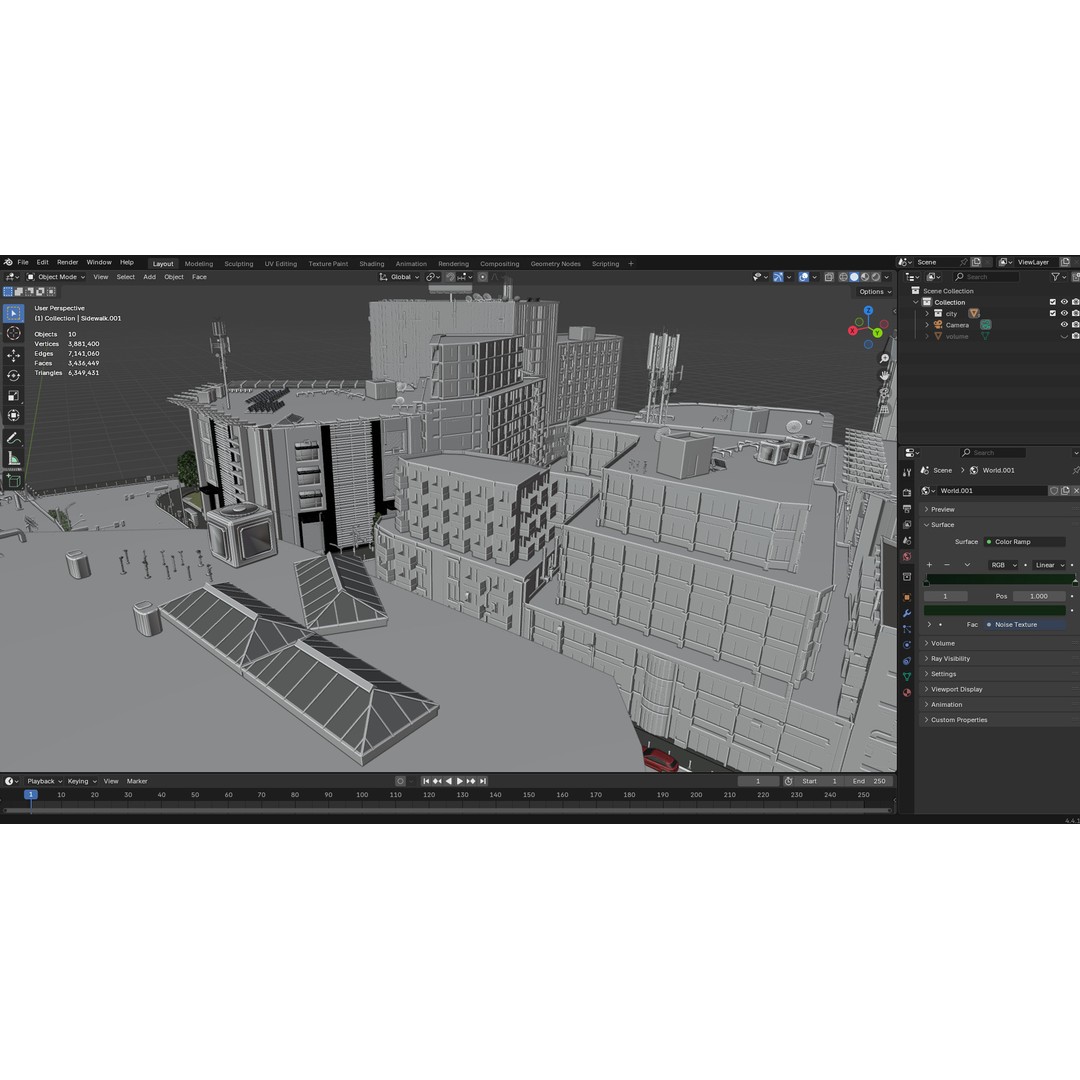 Realistic Urban City 3D Model – Morning Wet Street Scene, Blender & FBX - View 26