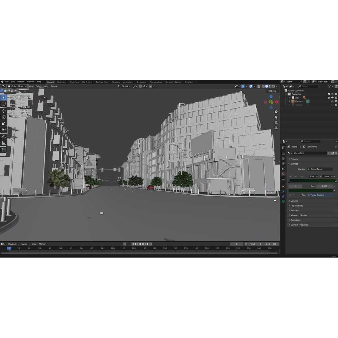 Realistic Urban City 3D Model – Morning Wet Street Scene, Blender & FBX - View 28