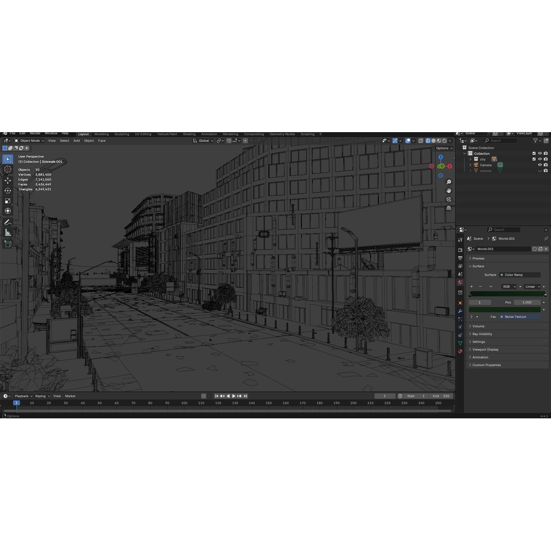 Realistic Urban City 3D Model – Morning Wet Street Scene, Blender & FBX - View 31