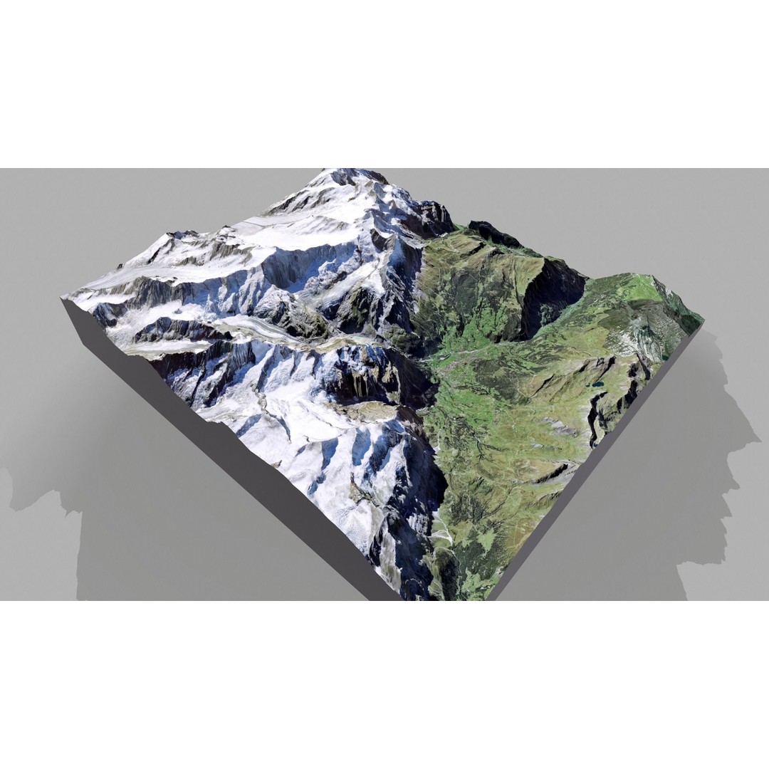 Grindelwald Mountain Landscape 3D Model – High Poly PBR Asset, FBX, OBJ - View 16