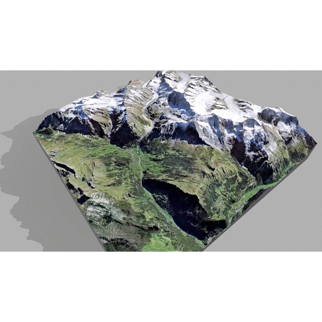 Grindelwald Mountain Landscape 3D Model – High Poly PBR Asset, FBX, OBJ - View 19