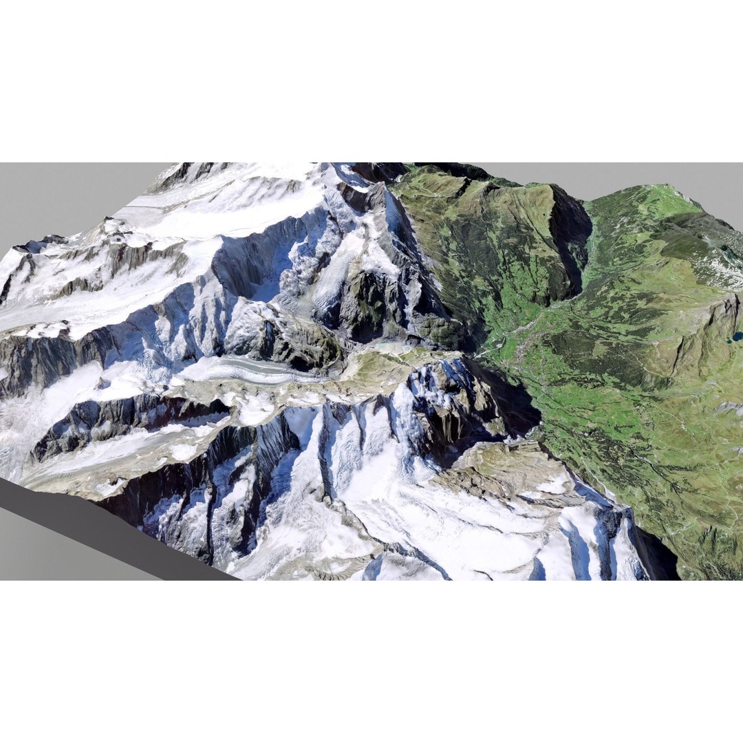 Grindelwald Mountain Landscape 3D Model – High Poly PBR Asset, FBX, OBJ - View 7