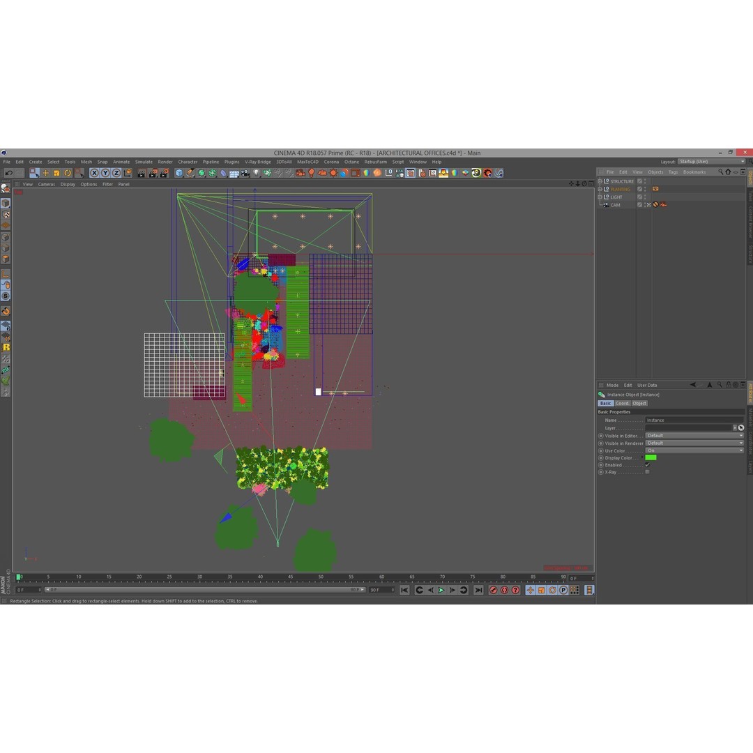Architectural Office Entrance 3D Model – Cinema4D Scene Files, PBR Textures