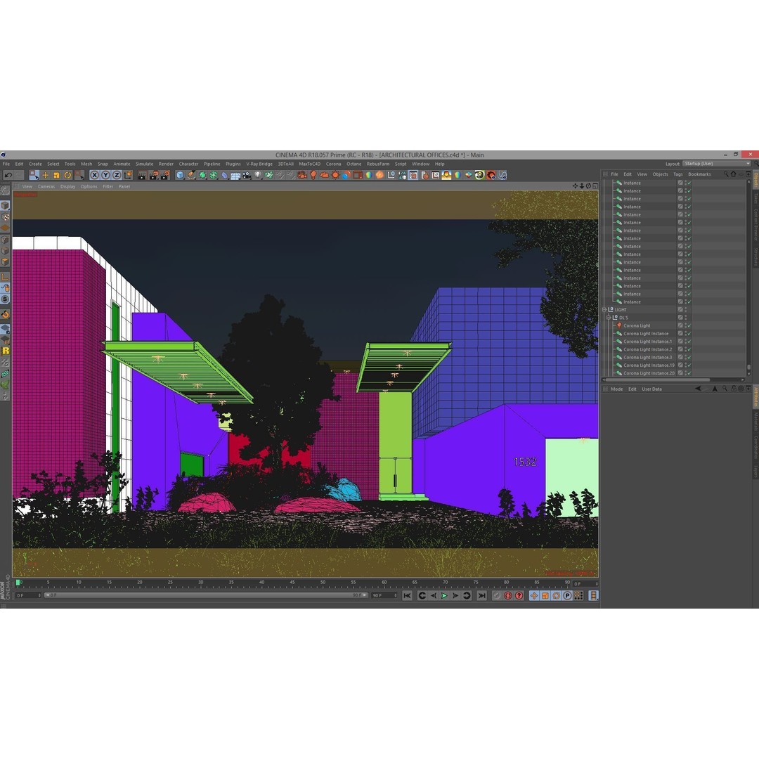 Architectural Office Entrance 3D Model – Cinema4D Scene Files, PBR Textures - View 6