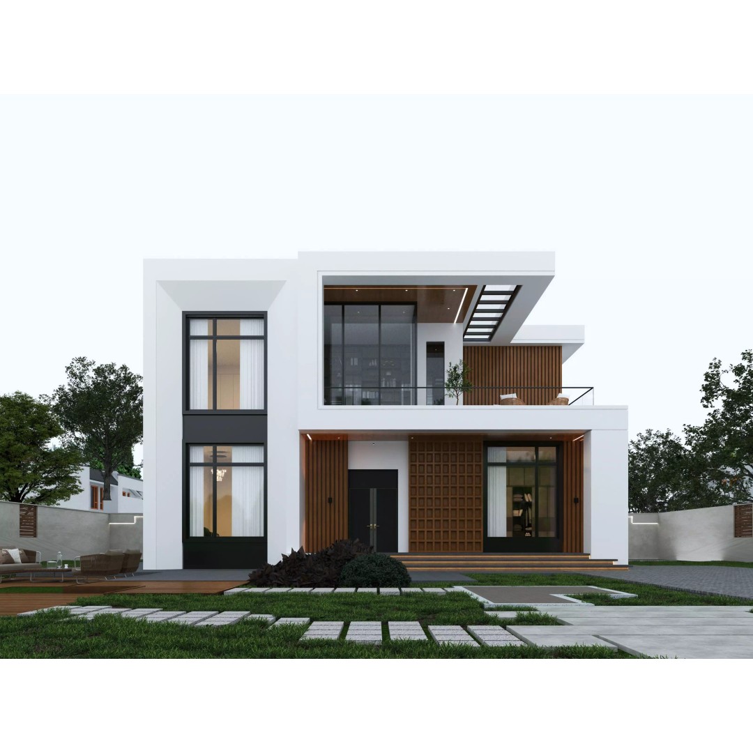 House 3D Model – Architectural Exterior with PBR Textures, FBX & OBJ - View 3
