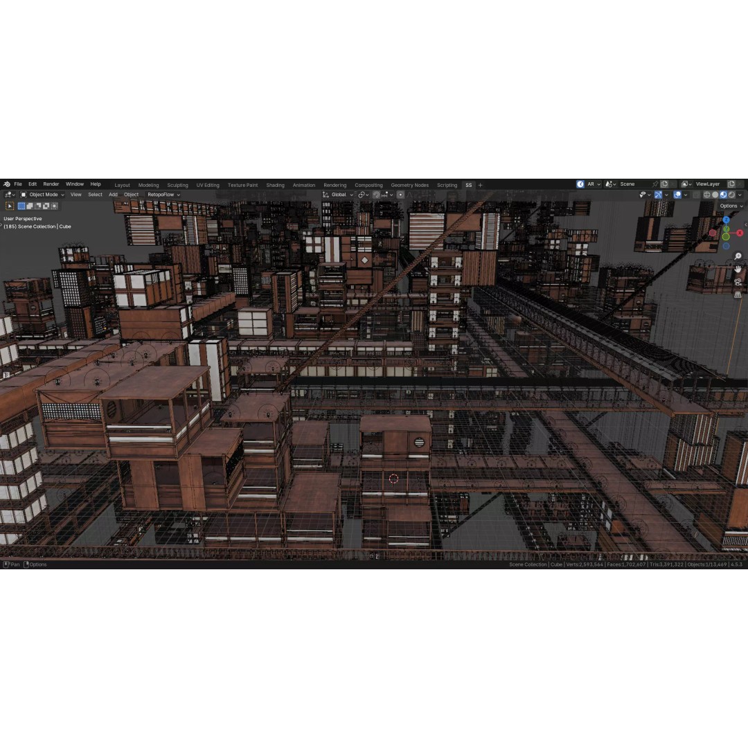 Infinity Castle 3D Model – Anime Concept with 19 Unique Buildings - View 13