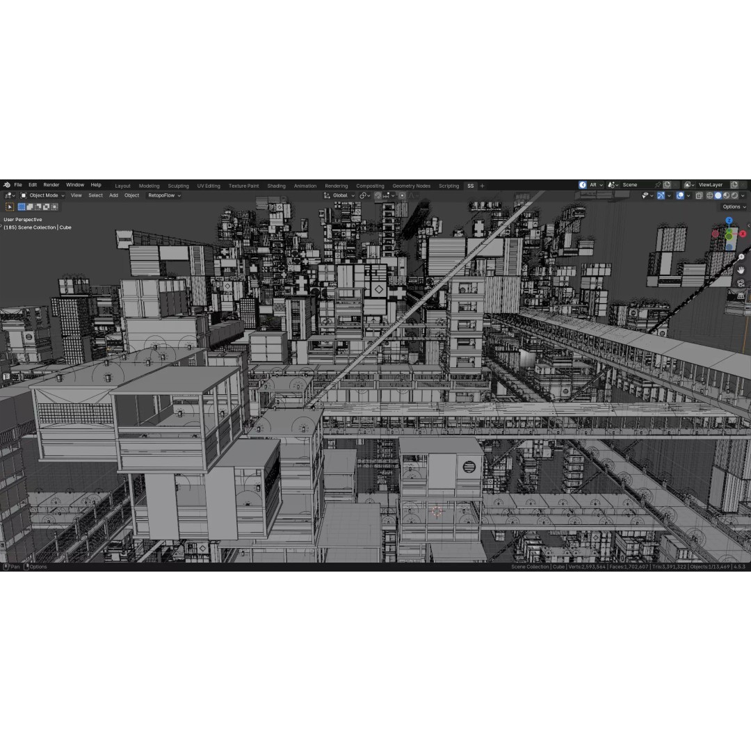 Infinity Castle 3D Model – Anime Concept with 19 Unique Buildings - View 17