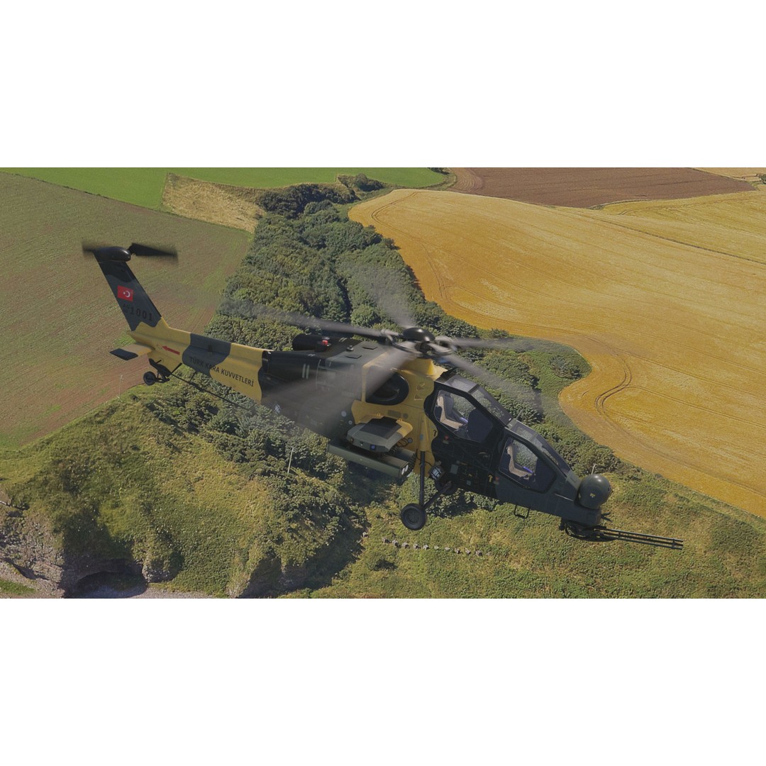 Atak T129 Helicopter 3D Model – Rigged Low-Poly Asset, FBX - View 16