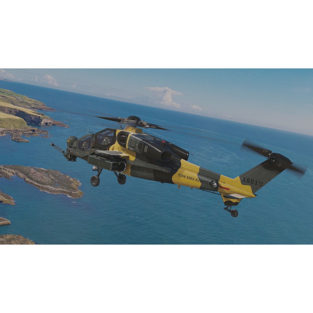 Atak T129 Helicopter 3D Model – Rigged Low-Poly Asset, FBX - View 17