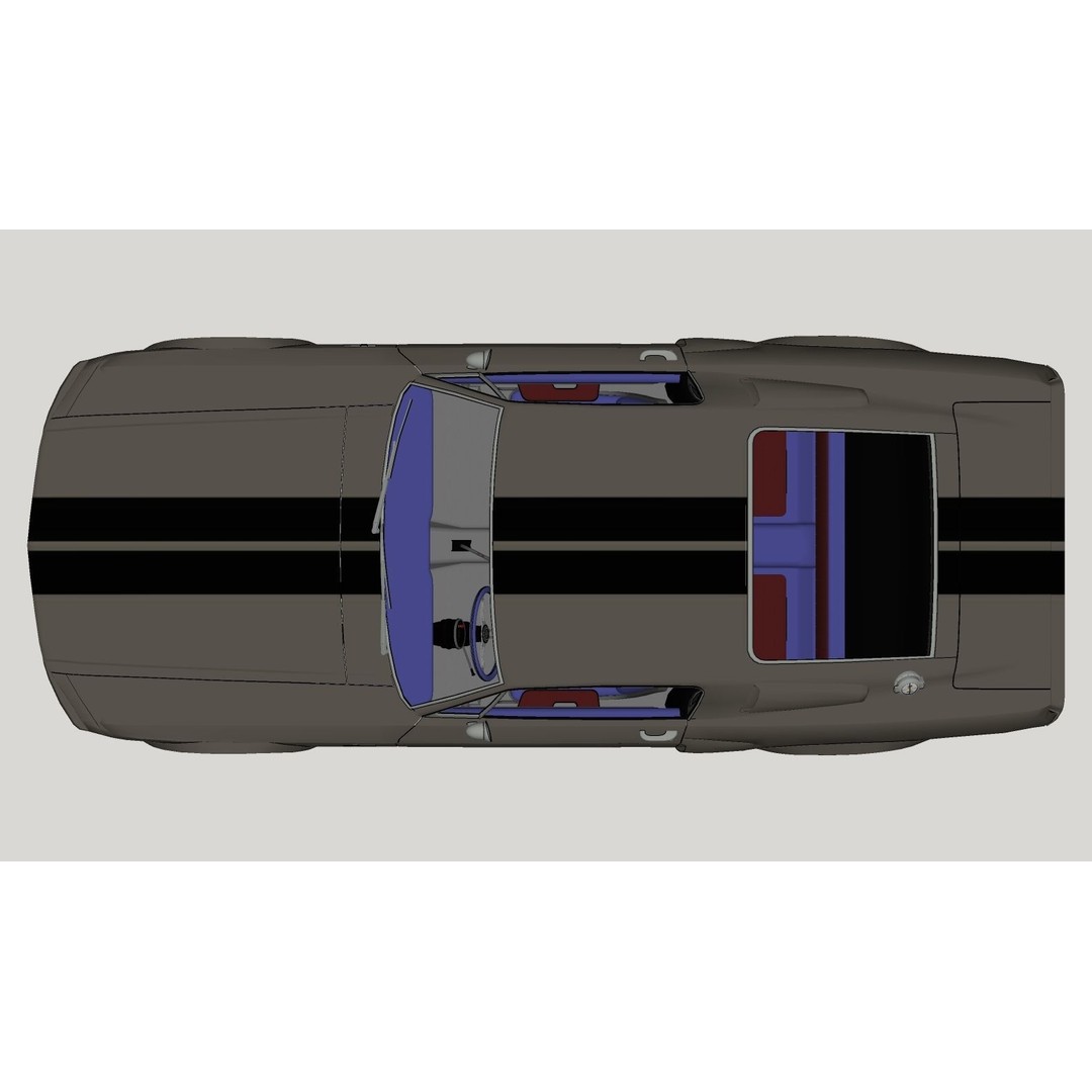Mustang Eleanor 3D Model – Low Poly Classic Car, FBX, Game Ready