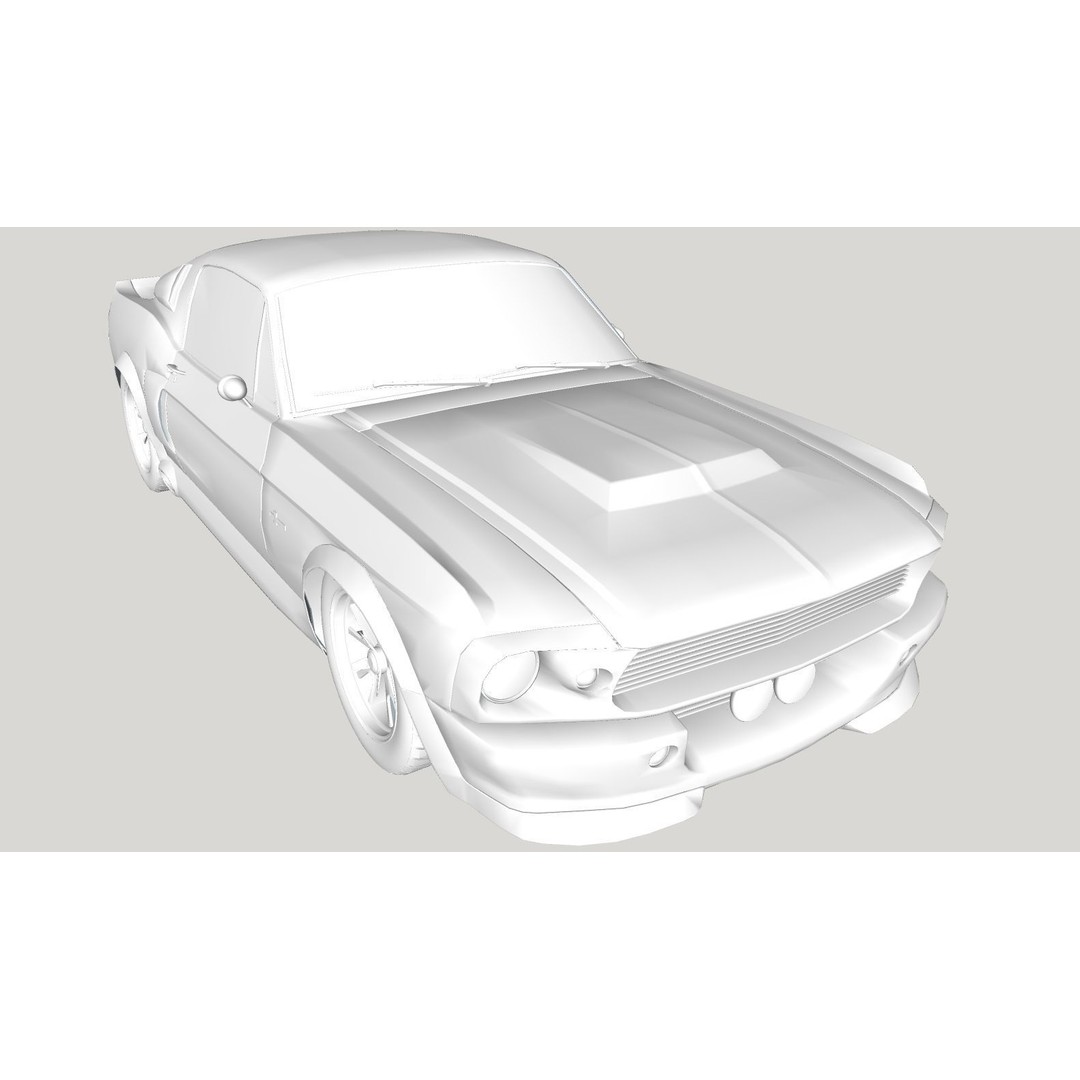 Mustang Eleanor 3D Model – Low Poly Classic Car, FBX, Game Ready - View 18