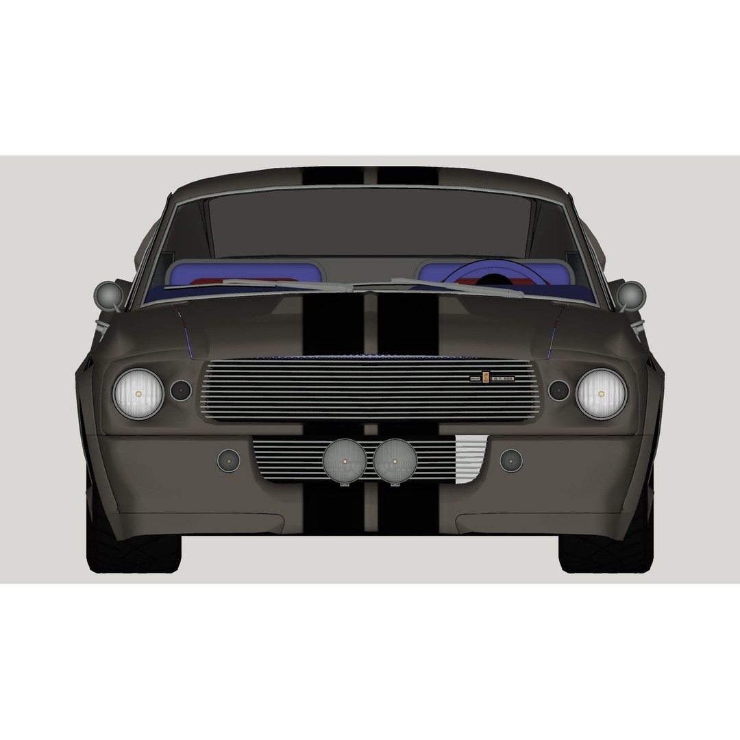 Mustang Eleanor 3D Model – Low Poly Classic Car, FBX, Game Ready - View 19