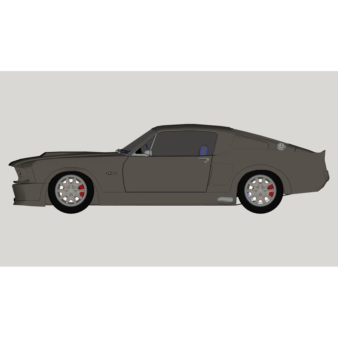Mustang Eleanor 3D Model – Low Poly Classic Car, FBX, Game Ready - View 21