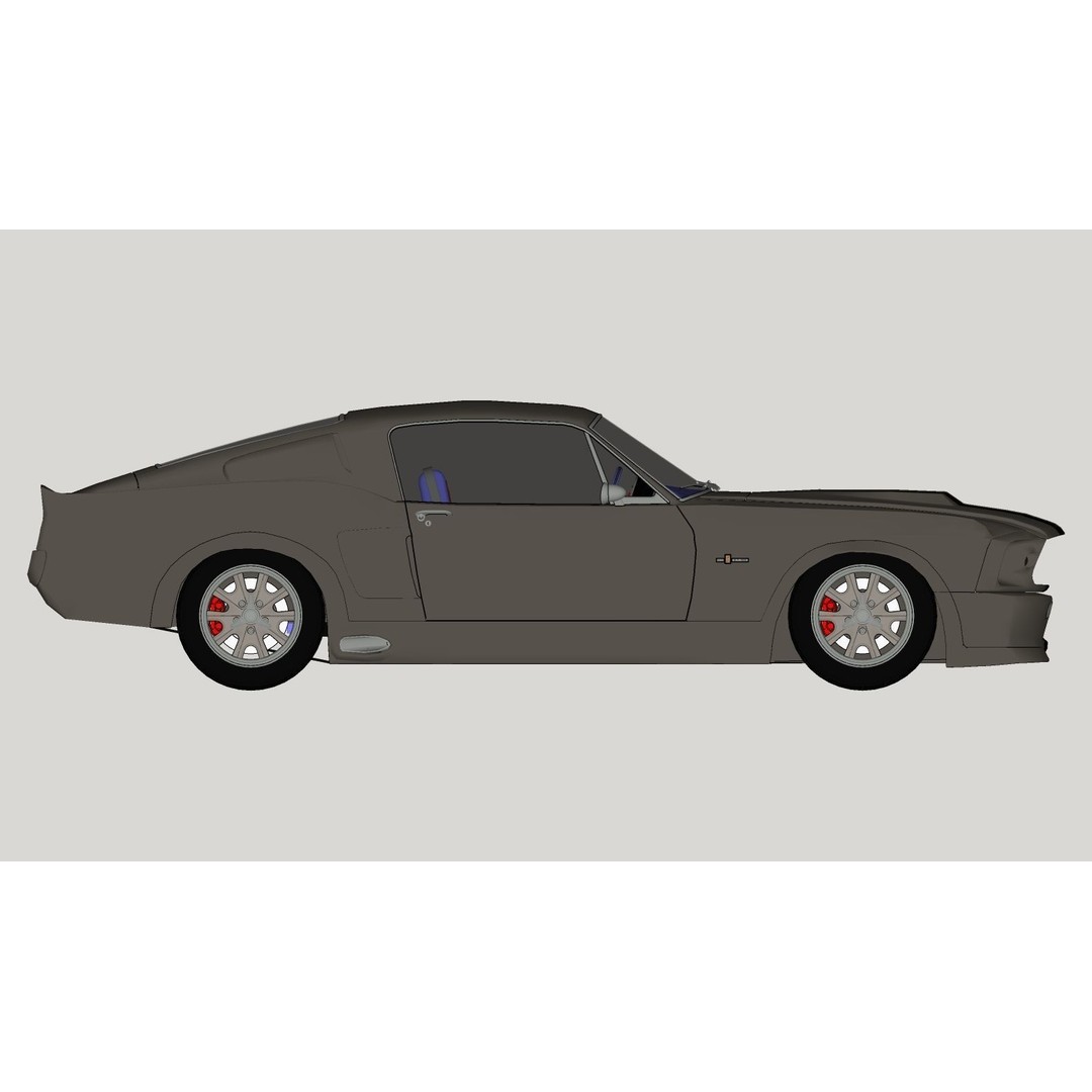Mustang Eleanor 3D Model – Low Poly Classic Car, FBX, Game Ready - View 22