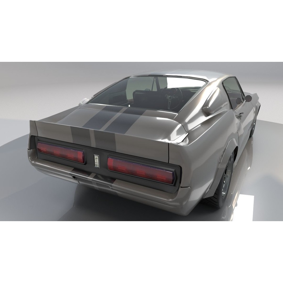 Mustang Eleanor 3D Model – Low Poly Classic Car, FBX, Game Ready - View 3