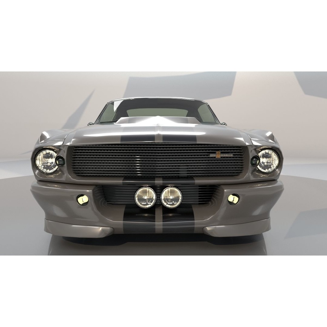 Mustang Eleanor 3D Model – Low Poly Classic Car, FBX, Game Ready - View 5