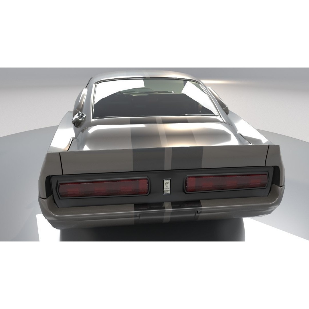 Mustang Eleanor 3D Model – Low Poly Classic Car, FBX, Game Ready - View 6