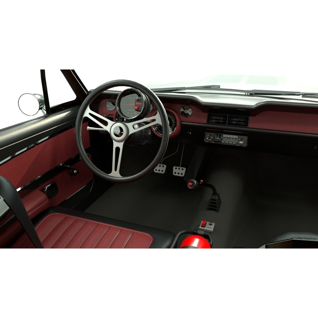 Mustang Eleanor 3D Model – Low Poly Classic Car, FBX, Game Ready - View 8