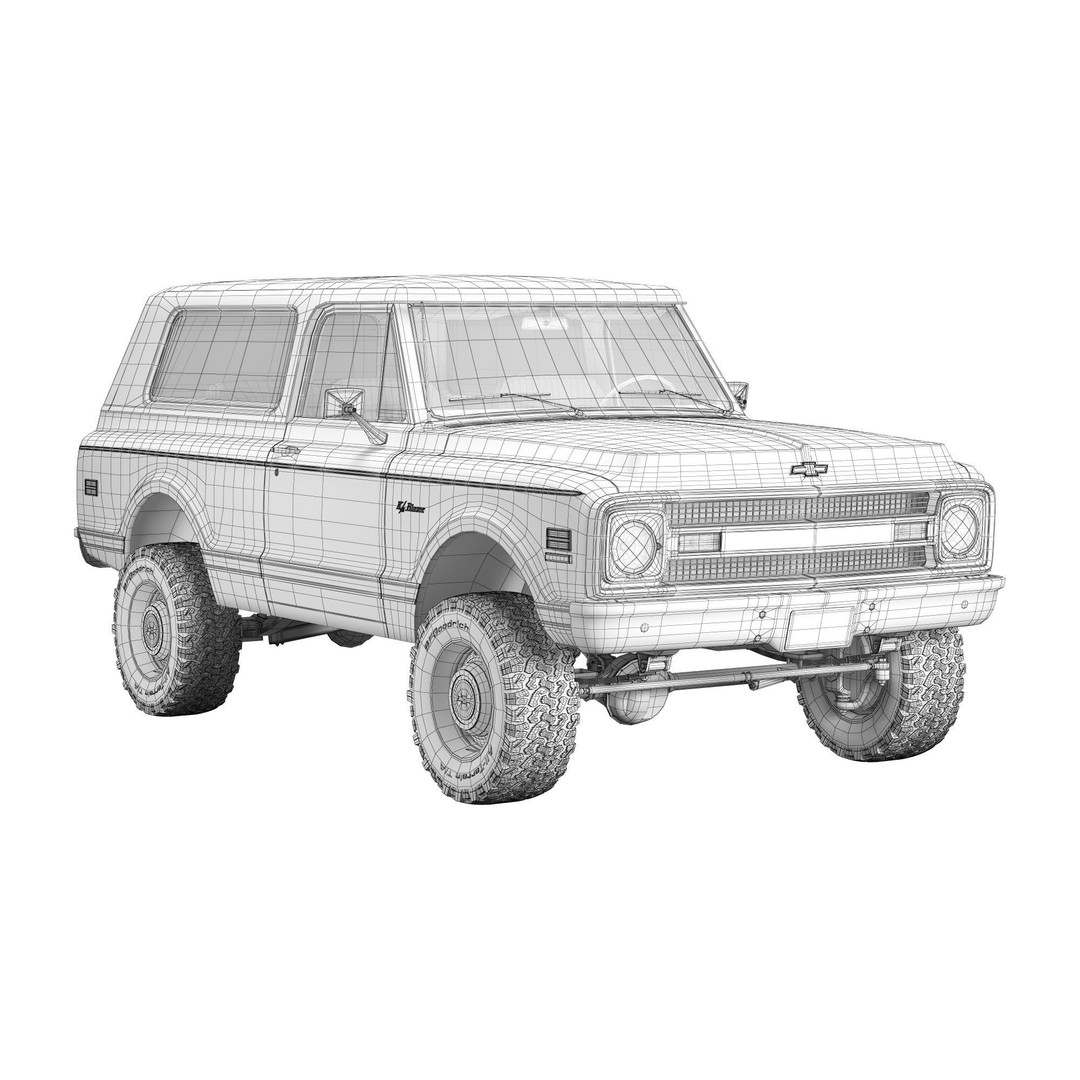Chevrolet K5 Blazer 1969 3D Model – High Poly Game Asset, FBX - View 22