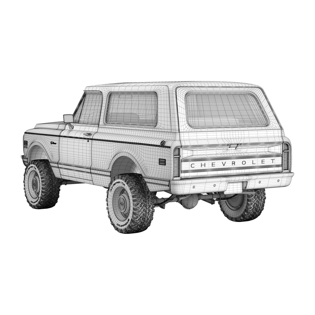 Chevrolet K5 Blazer 1969 3D Model – High Poly Game Asset, FBX - View 25