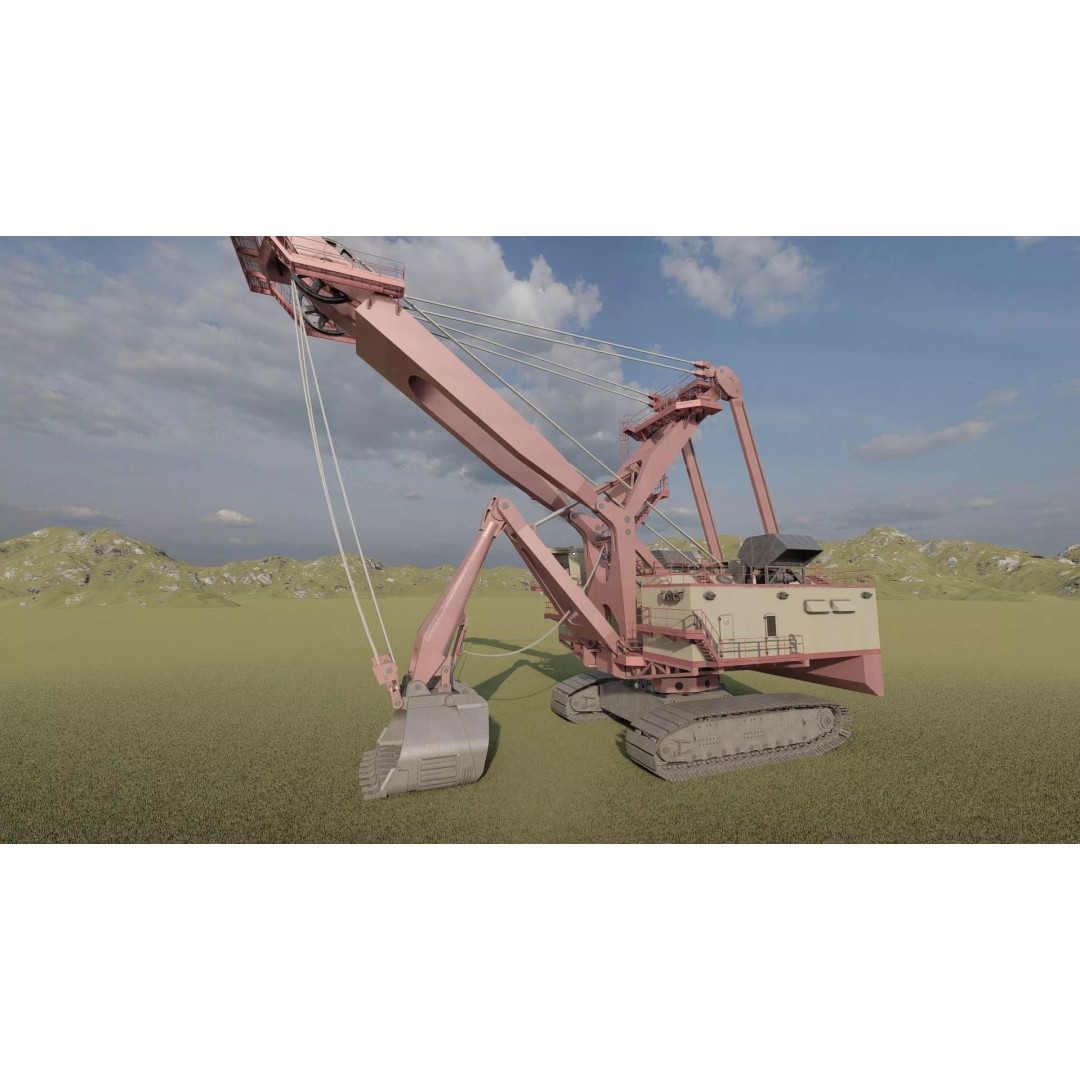 Mining Rope Shovel Excavator 3D Model – Detailed Industrial Asset, Lumion Ready - View 10