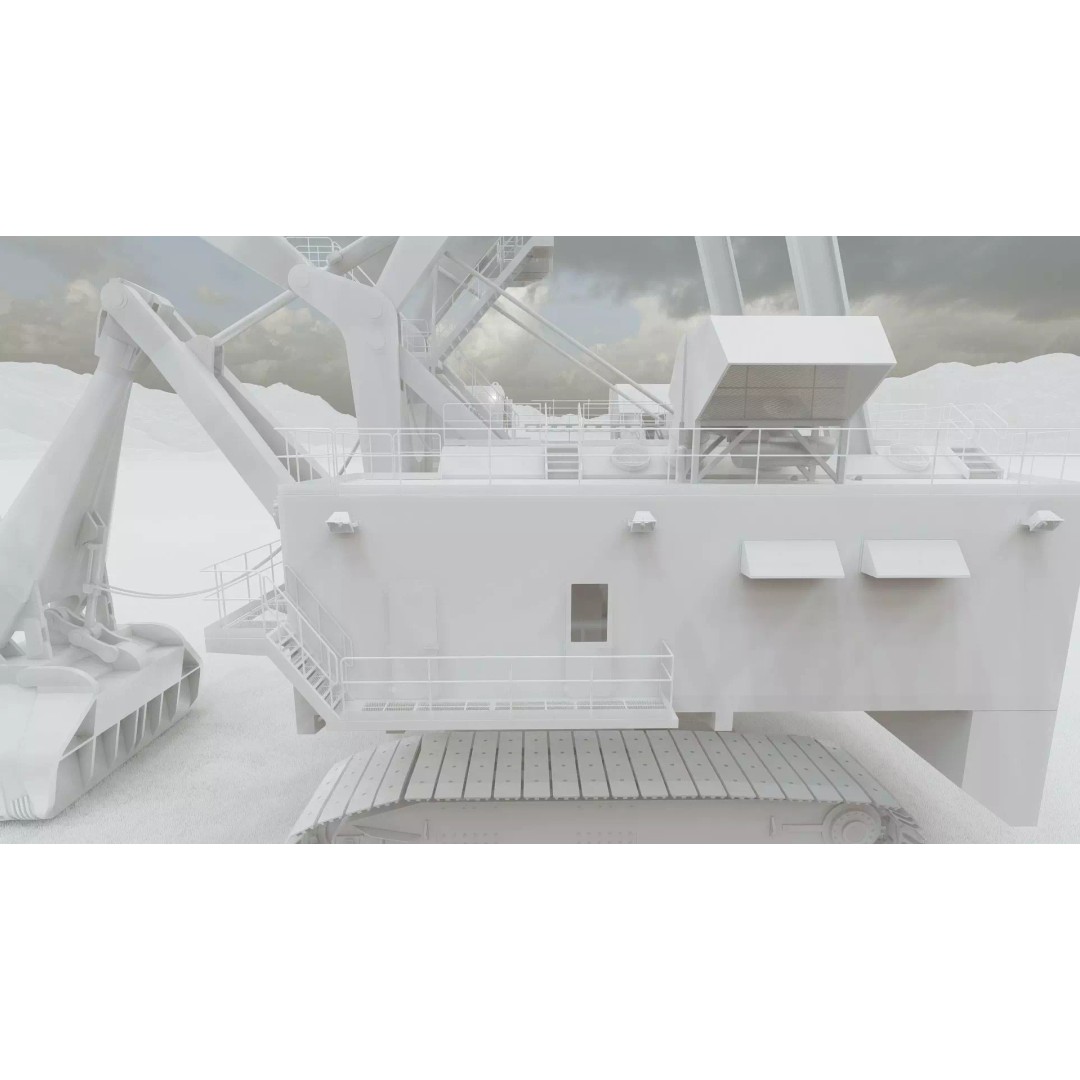 Mining Rope Shovel Excavator 3D Model – Detailed Industrial Asset, Lumion Ready - View 43