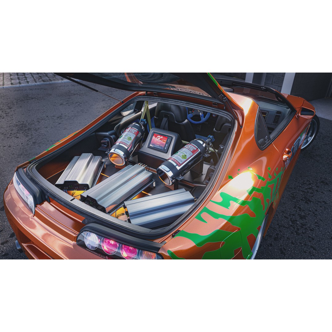 Toyota Supra A80 3D Model – Highly Detailed Racing Car, FBX & OBJ - View 11