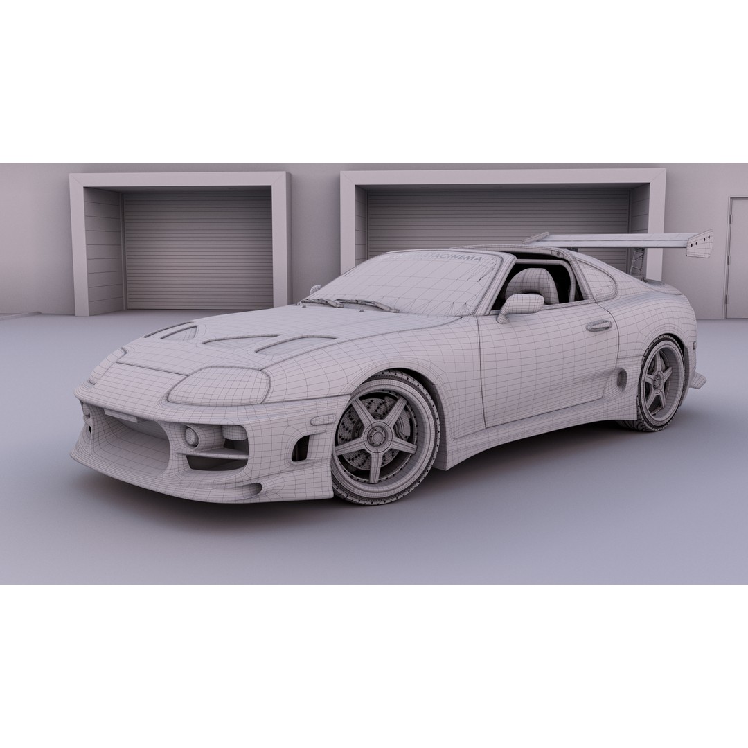 Toyota Supra A80 3D Model – Highly Detailed Racing Car, FBX & OBJ - View 13