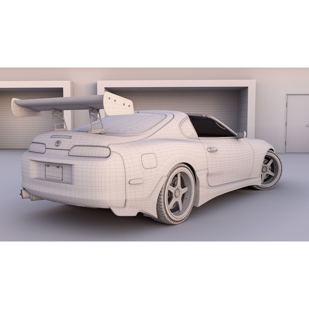 Toyota Supra A80 3D Model – Highly Detailed Racing Car, FBX & OBJ - View 14
