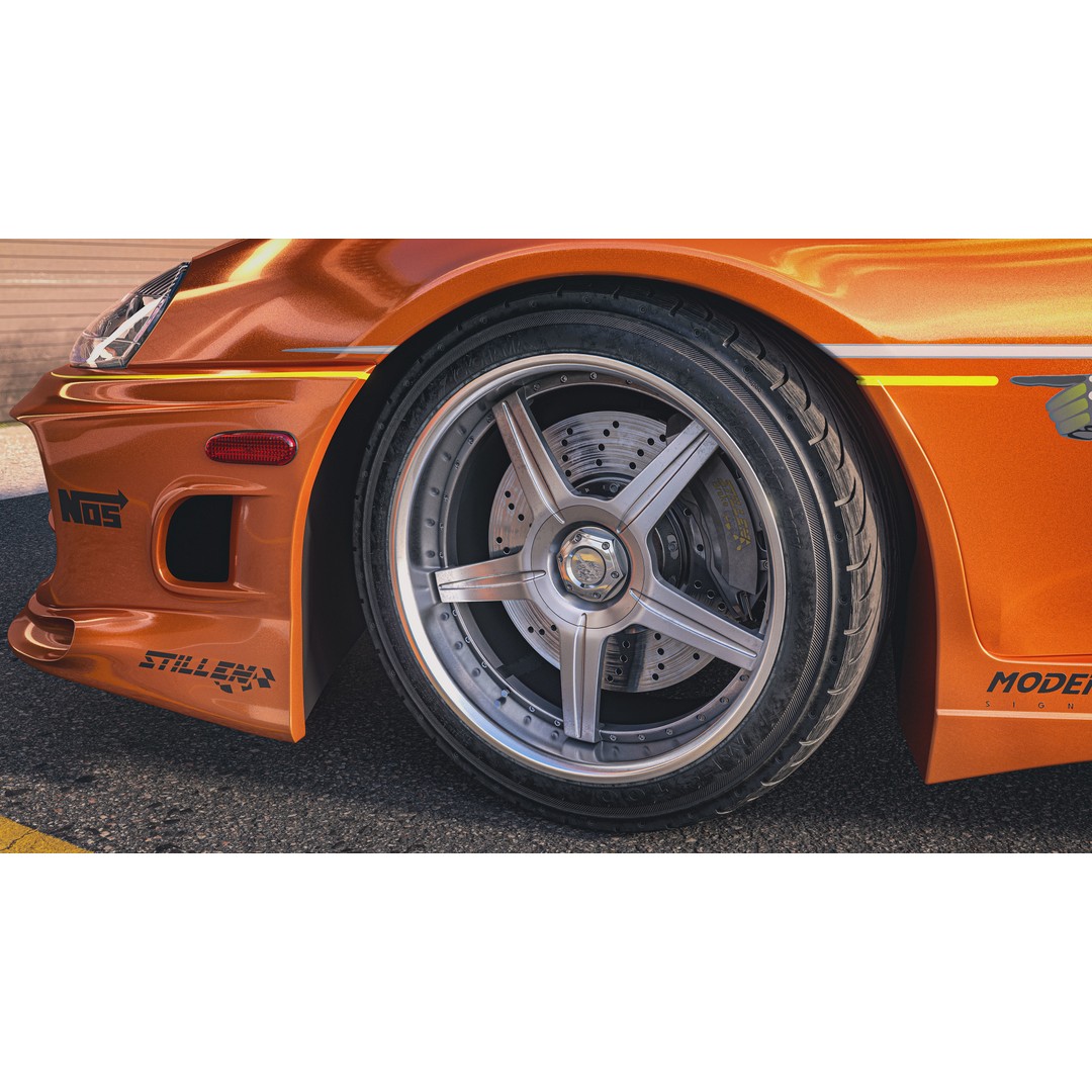 Toyota Supra A80 3D Model – Highly Detailed Racing Car, FBX & OBJ - View 9