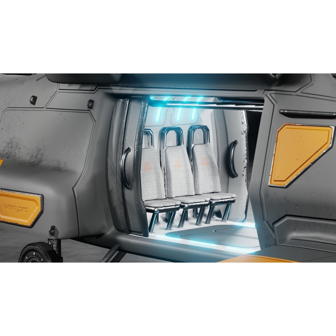 Sci-fi Helicopter 3D Model – Low Poly PBR Game Asset, FBX, OBJ - View 17