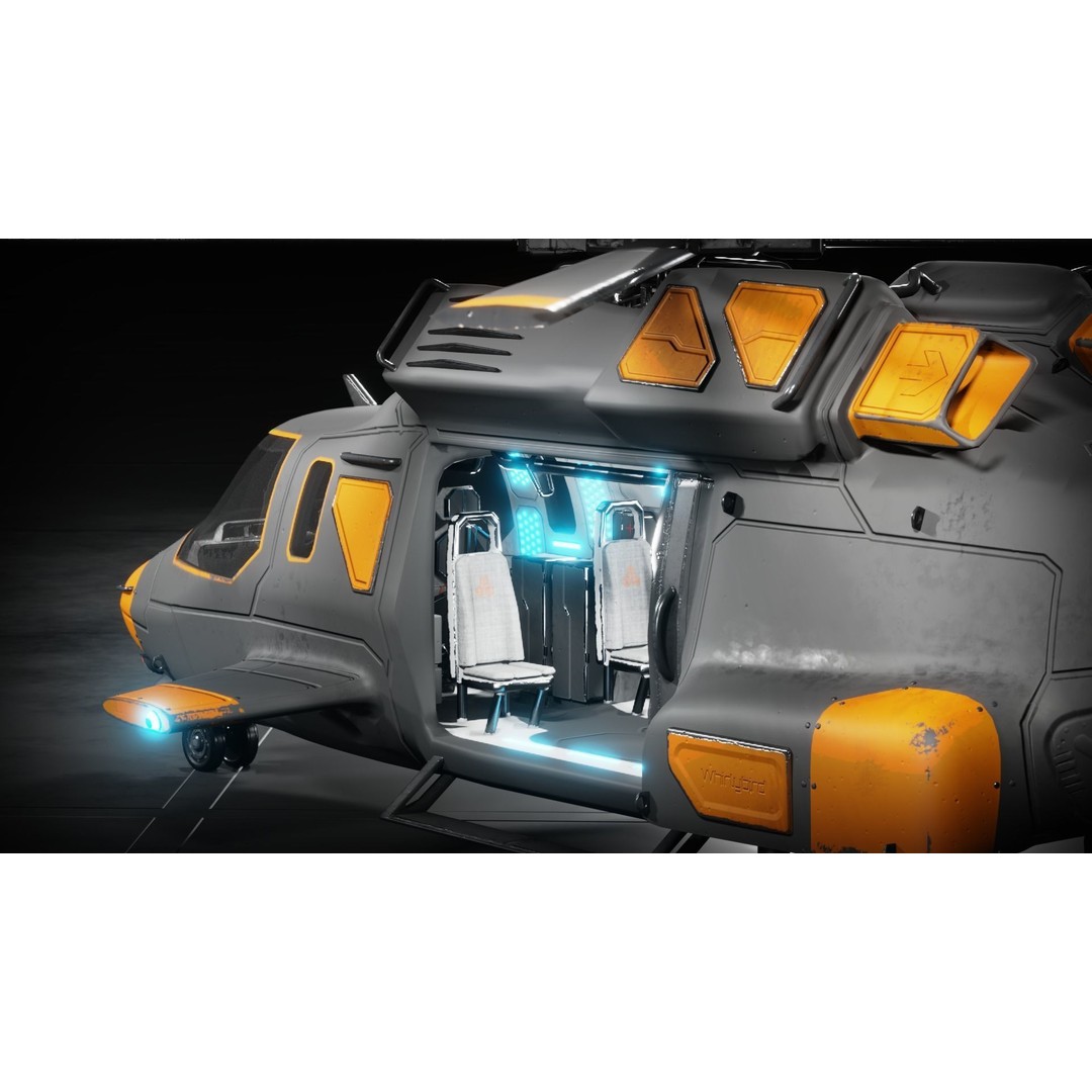 Sci-fi Helicopter 3D Model – Low Poly PBR Game Asset, FBX, OBJ - View 31