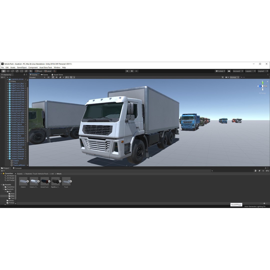 Truck 3D Model – Low Poly Vehicle Pack for Unity, FBX - View 4
